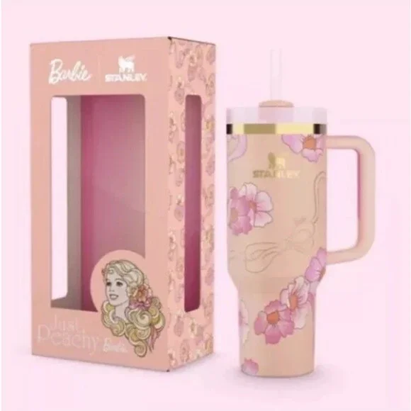 Barbie x Stanley 80's Peaches N' Cream 40 oz Quencher-Limited Edition NEW IN BOX - Picture 2 of 2